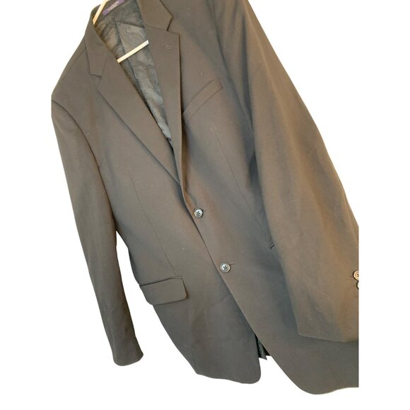 Mens Jet Black Two-Button Blazer Jacket Size 42L Long 8906 - Picture 10 of 11